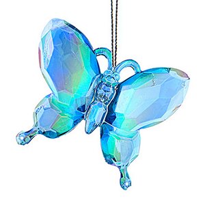 Елочная игрушка Бабочка Bleu Murmure 6 см, подвеска Kurts Adler фото 1