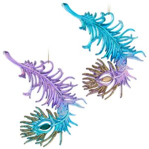 Елочная игрушка Перо Октава - Anima Pavone 12 см, подвеска Kurts Adler фото 2