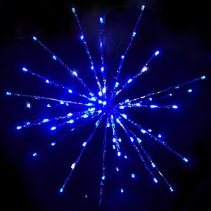 Светодиодный Ежик 40 см, 80 холодных белых и синих LED ламп, IP44 Snowhouse фото 1