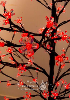 Светодиодное дерево "Сакура", 150 см, уличное, 192 КРАСНЫХ LED ламп Ели Пенери фото 2