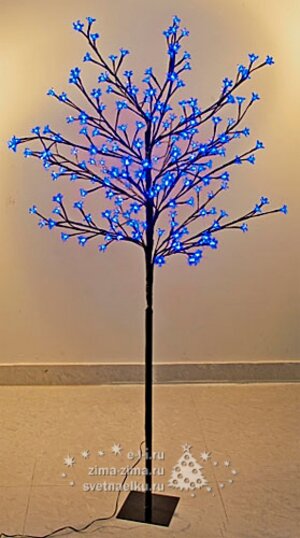Светодиодное дерево "Сакура", 150 см, уличное, 192 СИНИХ LED ламп Ели Пенери фото 1