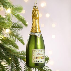 Стеклянная елочная игрушка Бутылка Шампанского Brut 16 см Goodwill (Гудвилл) фото 3
