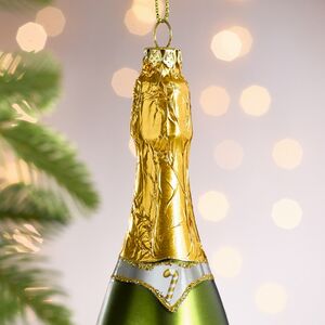 Стеклянная елочная игрушка Бутылка Шампанского Brut 16 см Goodwill (Гудвилл) фото 4