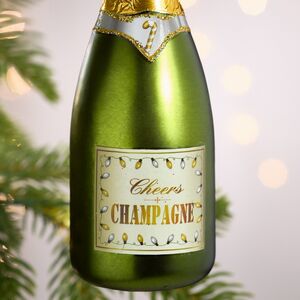 Стеклянная елочная игрушка Бутылка Шампанского Brut 16 см Goodwill (Гудвилл) фото 2