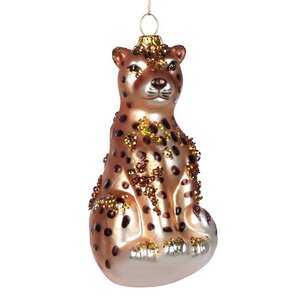 Стеклянная елочная игрушка Леопард Дарьета - Grand Nature 13 см, подвеска Goodwill фото 1