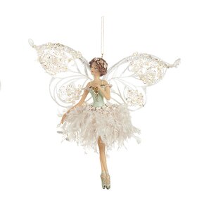 Елочная игрушка Фея Ария в белом - Jolie Enchante 16 см, подвеска Goodwill фото 1