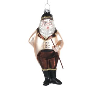 Стеклянная елочная игрушка Санта с тростью 14 см, подвеска Goodwill фото 1