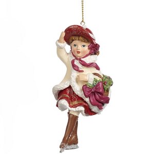 Елочная игрушка Девочка Коби на коньках - Christmas Carol 12 см, подвеска