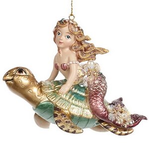 Елочная игрушка Русалка Данаида на черепахе - Prezioso Mare 11 см, подвеска Goodwill (Гудвилл) фото 1