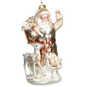 Стеклянная ёлочная игрушка Санта из Жемчужного царства 17 см, подвеска Goodwill фото 1