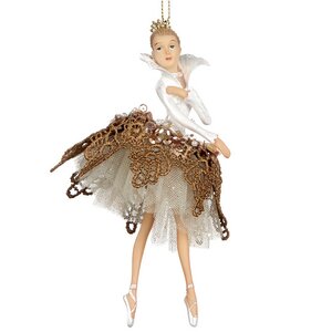 Елочная игрушка Балерина - Жемчужная принцесса 17 см величественная, подвеска Goodwill фото 1