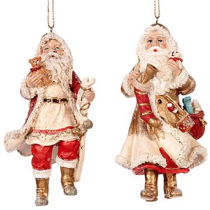 Елочная игрушка Санта с белым медвежонком 11 см, подвеска Goodwill фото 2