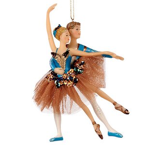 Елочное украшение Балетная Пара Менуэт в голубом 15 см, подвеска Goodwill фото 1
