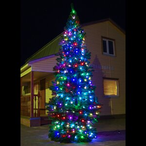 Новогоднее освещение Цветной Каскад для елки 4 м с разноцветными LED GREEN TREES фото 1