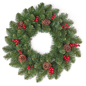 Венок Боярский 50 см с шишками и ягодами, ПВХ Max Christmas (Макс Кристмас) фото 2
