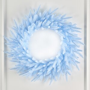 Венок Голубой 60 см, ЛИТАЯ 100% Max Christmas фото 1