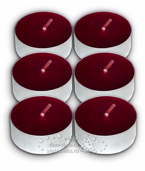 Набор ароматических чайных свечей Вишня, 4 см, 6 шт. НСК фото 2