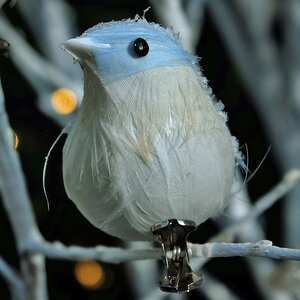 Елочное украшение Птичка Зимородок 11 см голубая, 2 шт, клипса Kaemingk фото 1