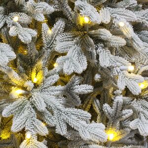 Искусственная елка с лампочками Веста заснеженная 230 см, теплые белые лампы, ЛИТАЯ 100% ElkaDe фото 4