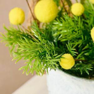 Искусственный цветок в горшке Мимоза и Лиственница 19 см Due Esse Christmas (Ду Эссе Кристмас) фото 4