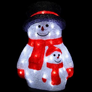 Светодиодная фигура Снеговички 40 см, 120 холодных белых LED, акрил, IP44 Торг Хаус фото 2