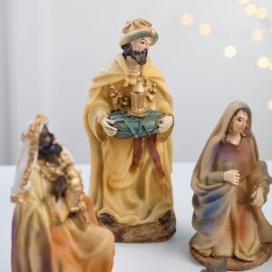 Рождественский вертеп Рождество Христово 15 см, 9 фигурок, уцененный Due Esse Christmas (Ду Эссе Кристмас) фото 4