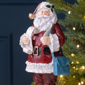 Новогодняя фигурка Санта Клаус со свитком 20 см Due Esse Christmas фото 4