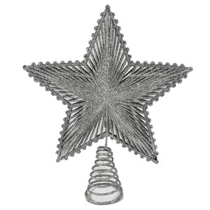 Звезда на елку Джулиано 26 см серебряная Due Esse Christmas фото 1