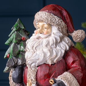 Новогодняя фигурка Санта с елочкой и фонариком 29 см Due Esse Christmas фото 2