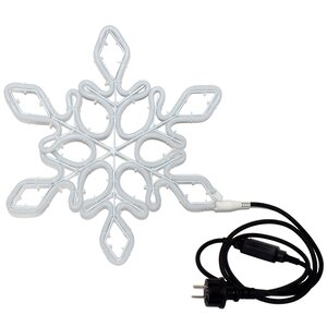 Светодиодная снежинка Luminoso Fiocchi 36 см, 120 холодных белых LED ламп, гибкий неон Due Esse Christmas (Ду Эссе Кристмас) фото 2