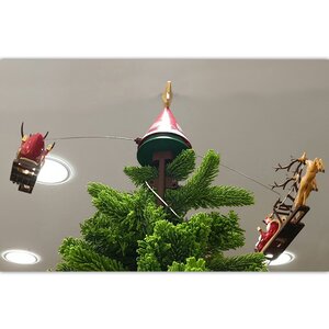 Светящаяся верхушка на елку Сани Санта-Клауса 75*42 см, с движением и музыкой Due Esse Christmas фото 1