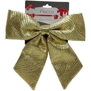 Бант для декора Ondulato Striscia 25*22 см золотой Due Esse Christmas фото 1