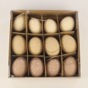 Пасхальные украшения Яйца: Propio Eggs 6 см, 12 шт, натуральные Due Esse Christmas фото 3