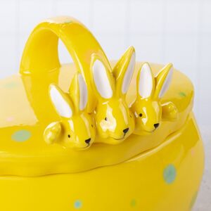 Конфетница Дружелюбные Кролики 17*15 см желтая Due Esse Christmas (Ду Эссе Кристмас) фото 2