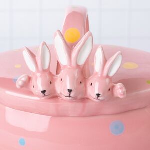 Конфетница Дружелюбные Кролики 17*15 см розовая Due Esse Christmas (Ду Эссе Кристмас) фото 2