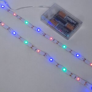 Светодиодная лента Ledstrip на батарейках 1 м, 30 разноцветных LED ламп, на липучке, IP20 Koopman фото 1
