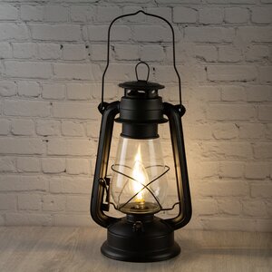 Декоративный ретро фонарь с диммером Режинальд 30 см прозрачный, на батарейках, металл Koopman фото 1