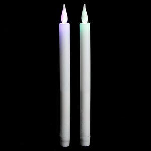 Свеча светодиодная столовая белая, 29*3 см, 2 шт, RGB, батарейка Koopman фото 1