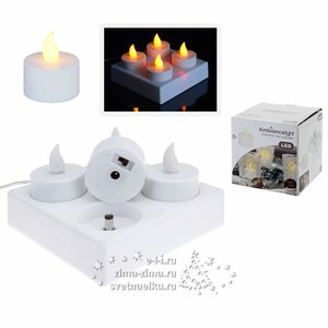 Набор светодиодных чайных свечей Праздник, 8 шт, зарядное устройство Koopman фото 4