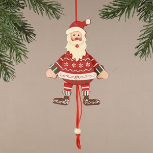 Деревянная елочная игрушка Санта в расписном костюме 14 см, подвеска Breitner фото 1