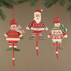 Деревянная елочная игрушка Санта в расписном костюме 14 см, подвеска Breitner фото 3