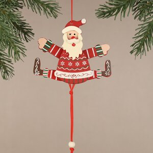 Деревянная елочная игрушка Санта в расписном костюме 14 см, подвеска Breitner фото 2