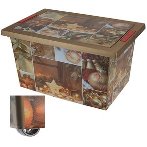 Коробка для хранения новогодних украшений на колесиках 58*38*32 см Koopman фото 1