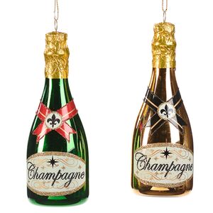 Стеклянная елочная игрушка Бутылка Шампанского - Pinot Gris 14 см Goodwill фото 2