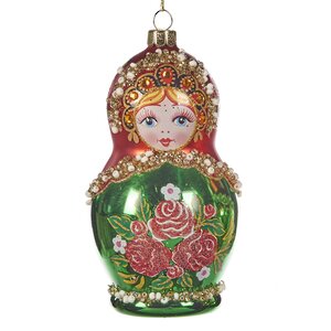 Стеклянная елочная игрушка Russian Doll Pelageya 12 см, подвеска Goodwill фото 1