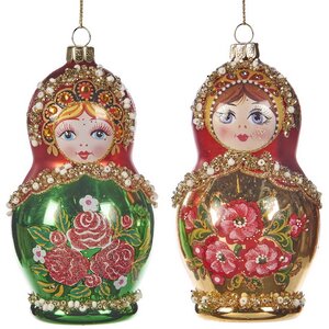 Стеклянная елочная игрушка Russian Doll Pelageya 12 см, подвеска Goodwill фото 2
