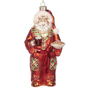 Стеклянная елочная игрушка Санта-Клаус - Christmas Relax 16 см, подвеска Goodwill фото 1