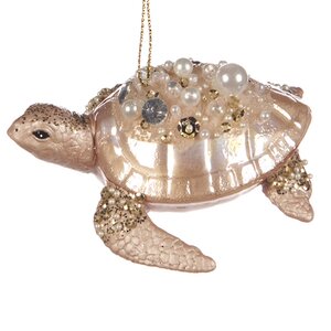 Стеклянная елочная игрушка Черепаха Ронда - Залив Голден-Бей 10 см, подвеска Goodwill фото 1