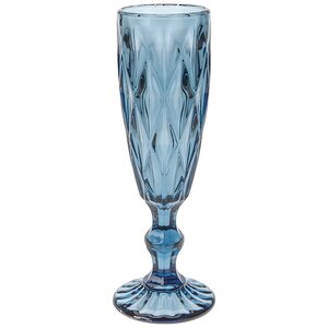 Бокал для шампанского Новогодние грани, 20*6 см, синий, стекло Koopman фото 1
