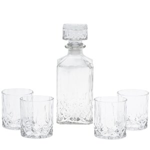 Набор для крепких напитков Jillbrano: графин + 4 стакана, стекло